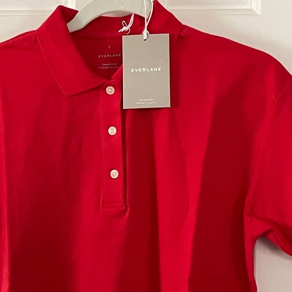 Everlane Red The Oversized Polo Top Shirt Size Small New with Tags - Picture 3 of 11